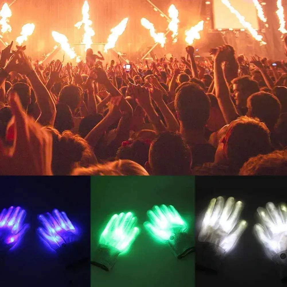 LED Gloves Neon Skull Flashing Lights For Halloween - Image 6