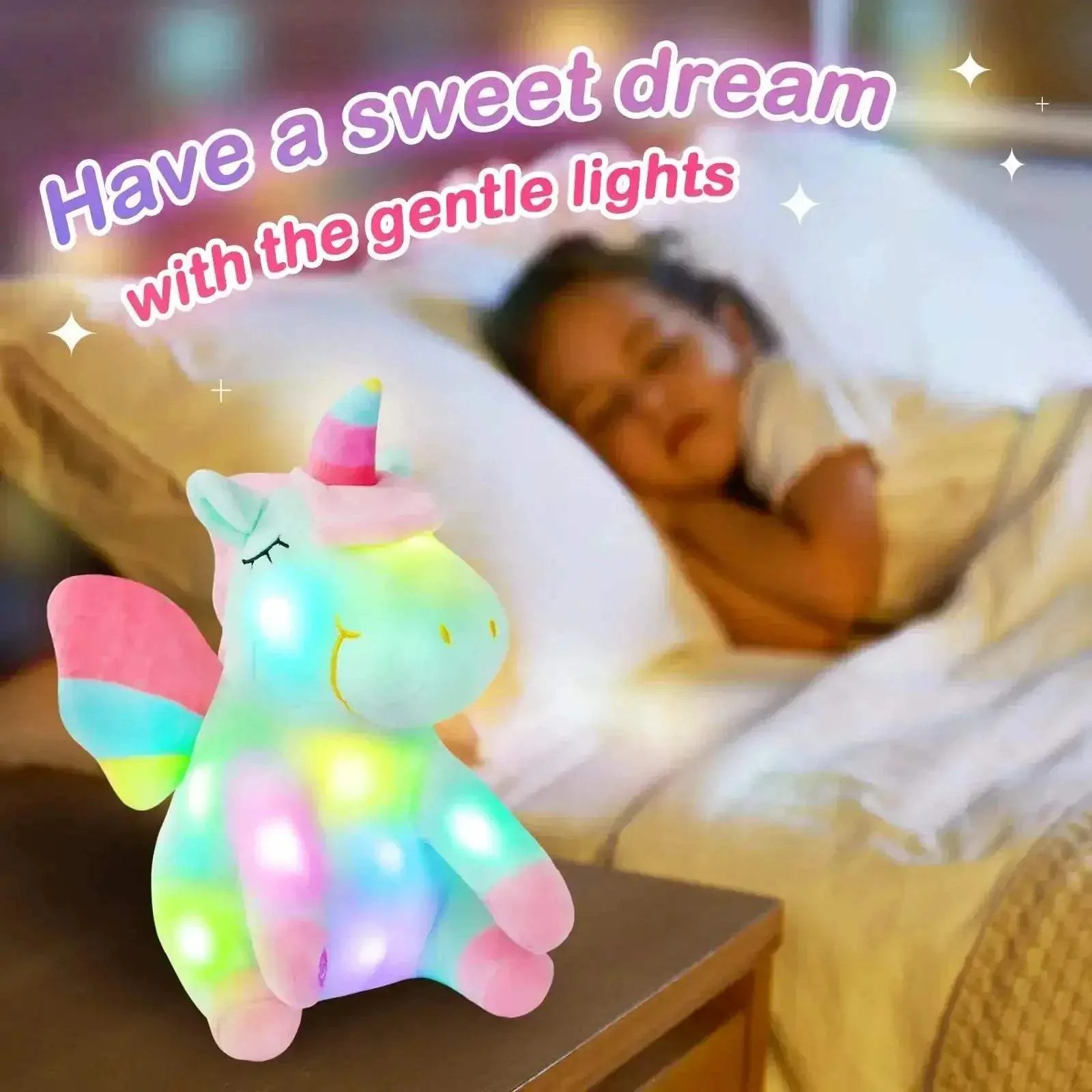 Led Light Up Unicorn Plush Toy 30cm With Music Glow - Image 6