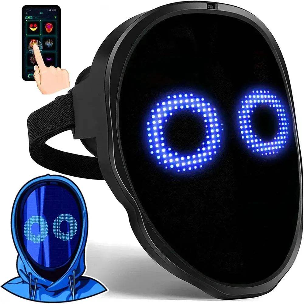 LED Mask With Bluetooth App Control Programmable Face Transformations