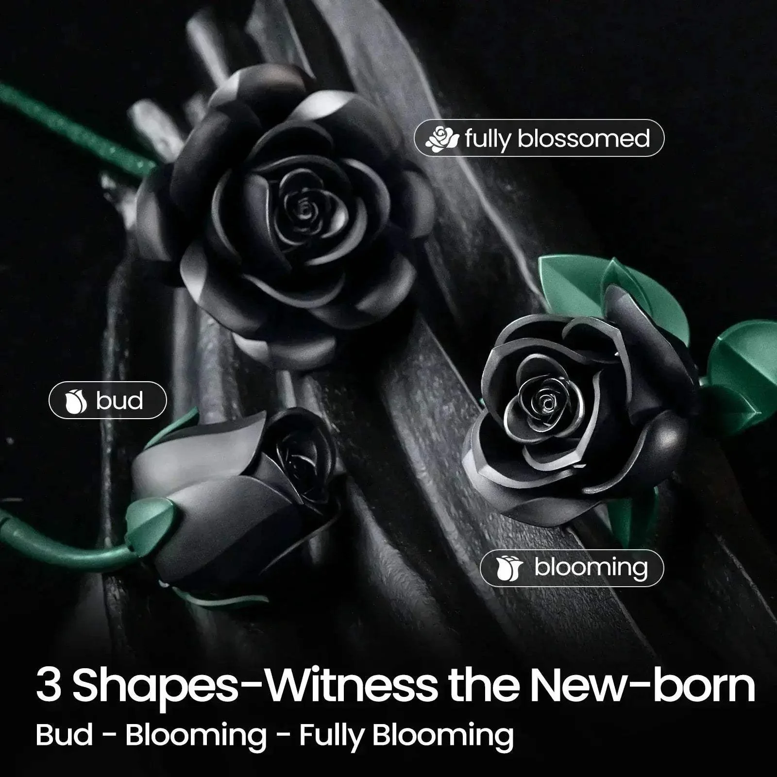 Lego Compatible Black Rose Bouquet Building Block Set - Image 2