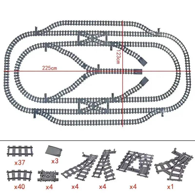 Lego Compatible Flexible Train Tracks Building Set For Kids - Image 18
