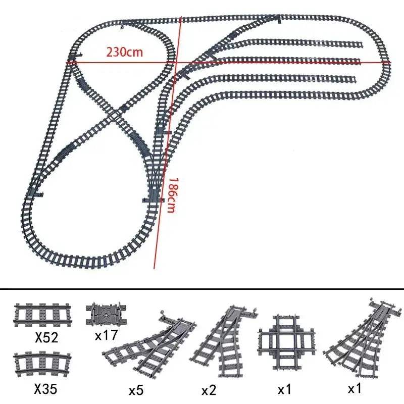Lego Compatible Flexible Train Tracks Building Set For Kids - Image 22