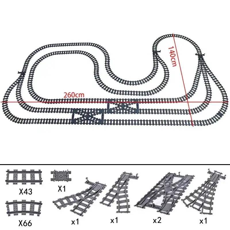 Lego Compatible Flexible Train Tracks Building Set For Kids - Image 4