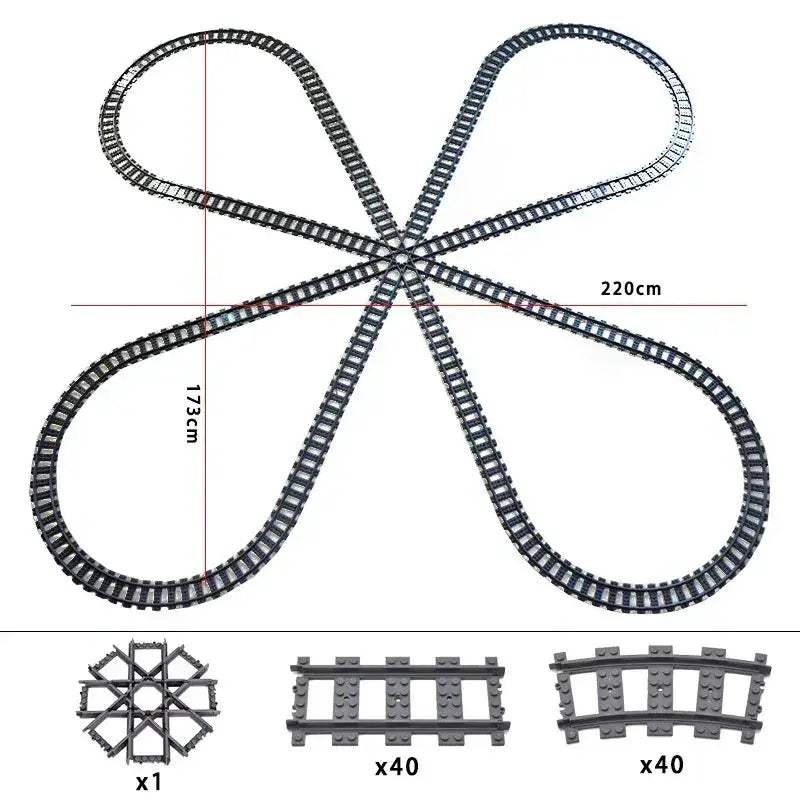 Lego Compatible Flexible Train Tracks Building Set For Kids - Image 56