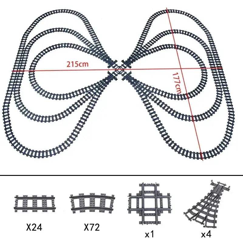 Lego Compatible Flexible Train Tracks Building Set For Kids - Image 57