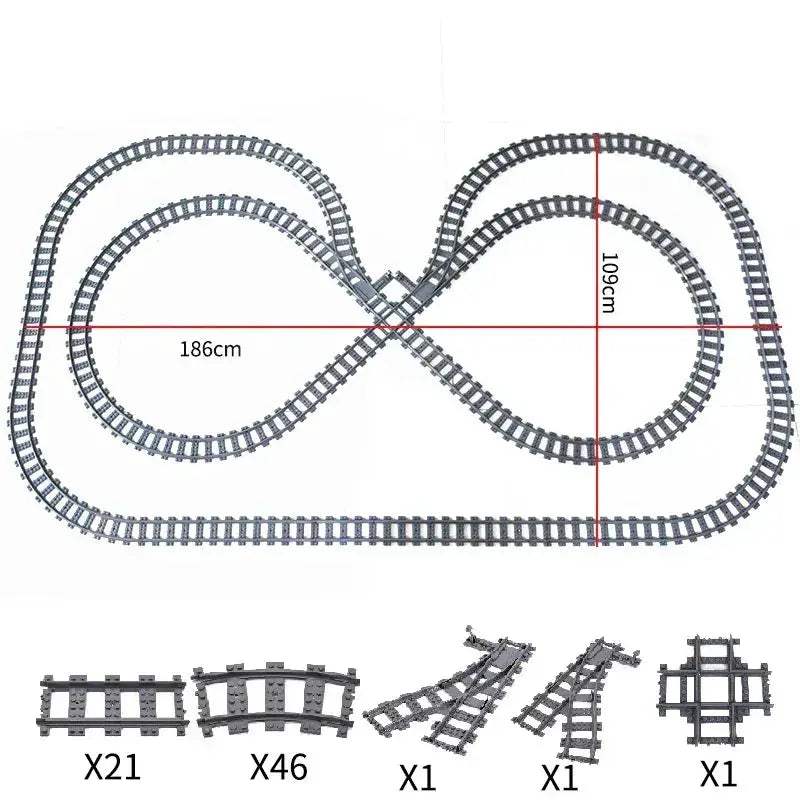 Lego Compatible Flexible Train Tracks Building Set For Kids - Image 61