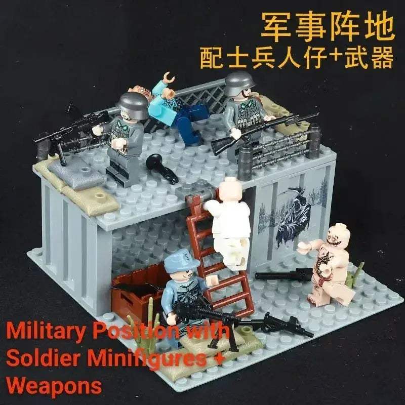 Lego Compatible WWII Military Base Fortification Tower Set - Image 2