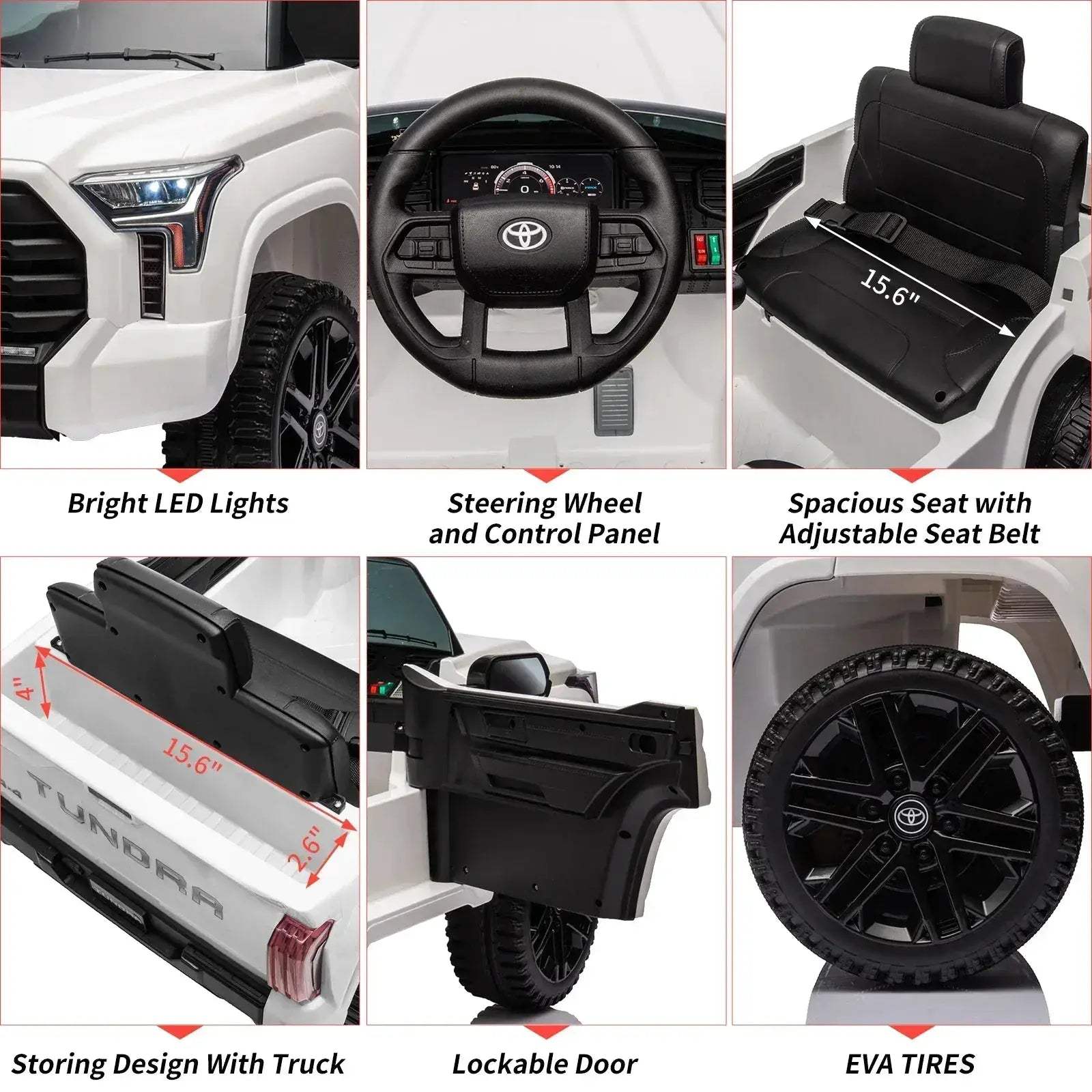 Licensed Toyota Ride On Car With Remote Control LED Lights - Image 5