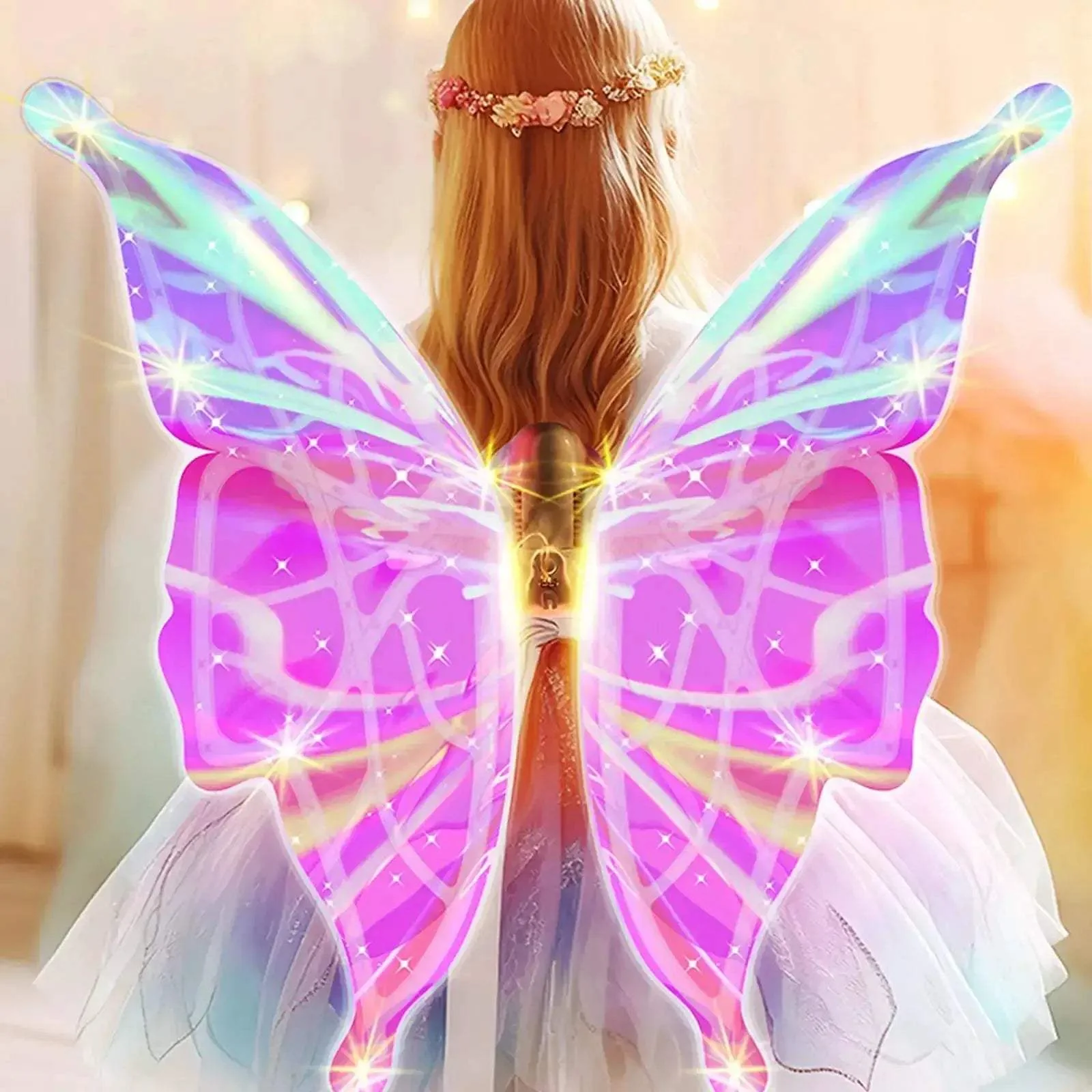 Lighted Butterfly Wings Dancing Stage Prop For Girls
