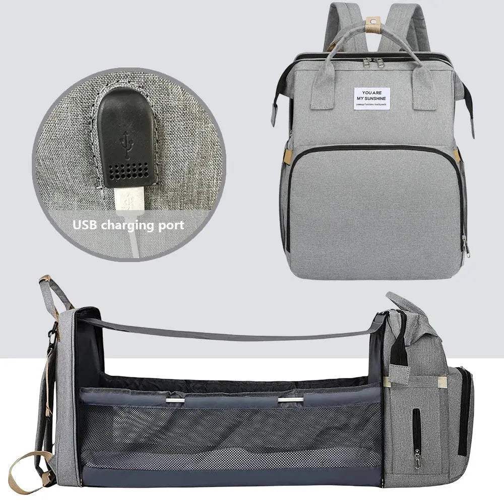 Lightweight Folding Crib Diaper Bag With Large Capacity - Image 14