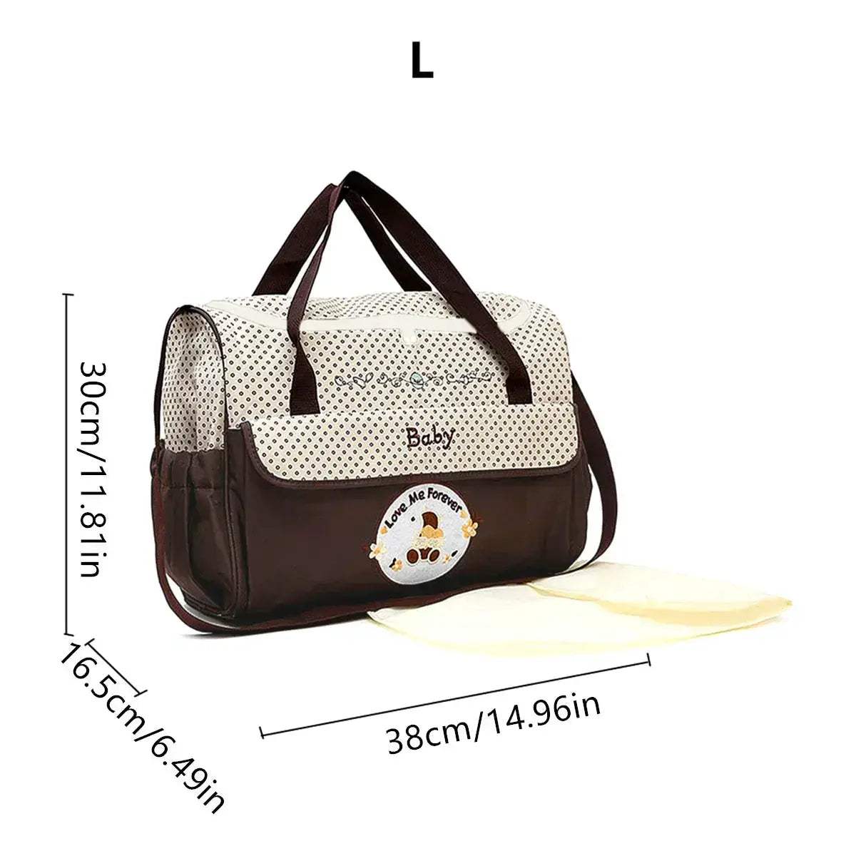 Lightweight Large capacity fashion waterproof cartoon bear One shoulder oblique span bag Mom bag portable mommy bag diaper bag - Image 13