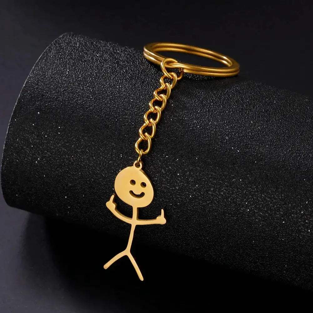 Funny Middle Finger Keychain Stainless Steel Gift For Friends - Image 6