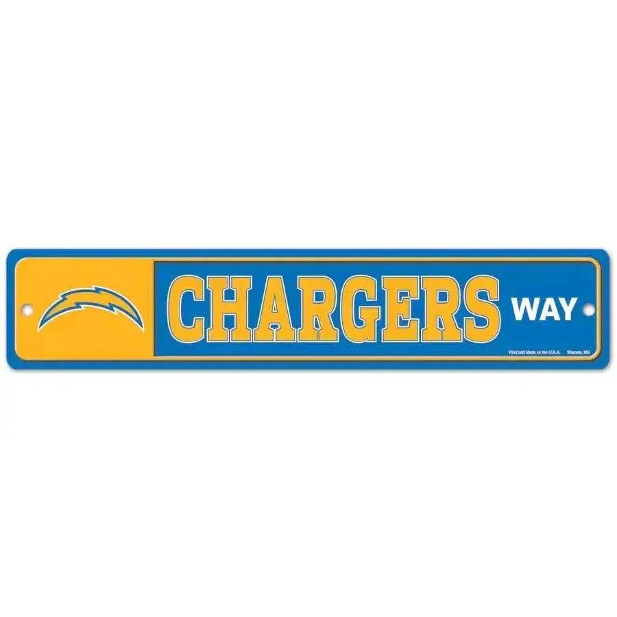 Los Angeles Chargers Street Sign Plastic Durable Home Decor