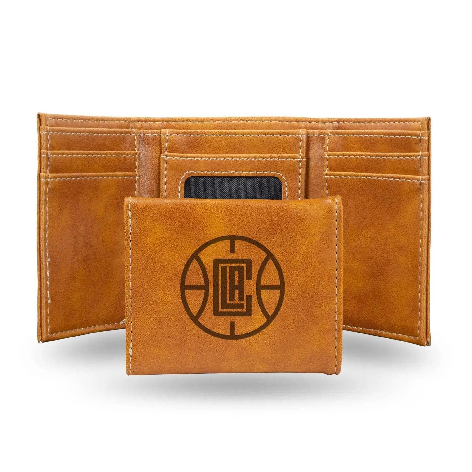 Los Angeles Clippers Trifold Leather Wallet Laser Engraved