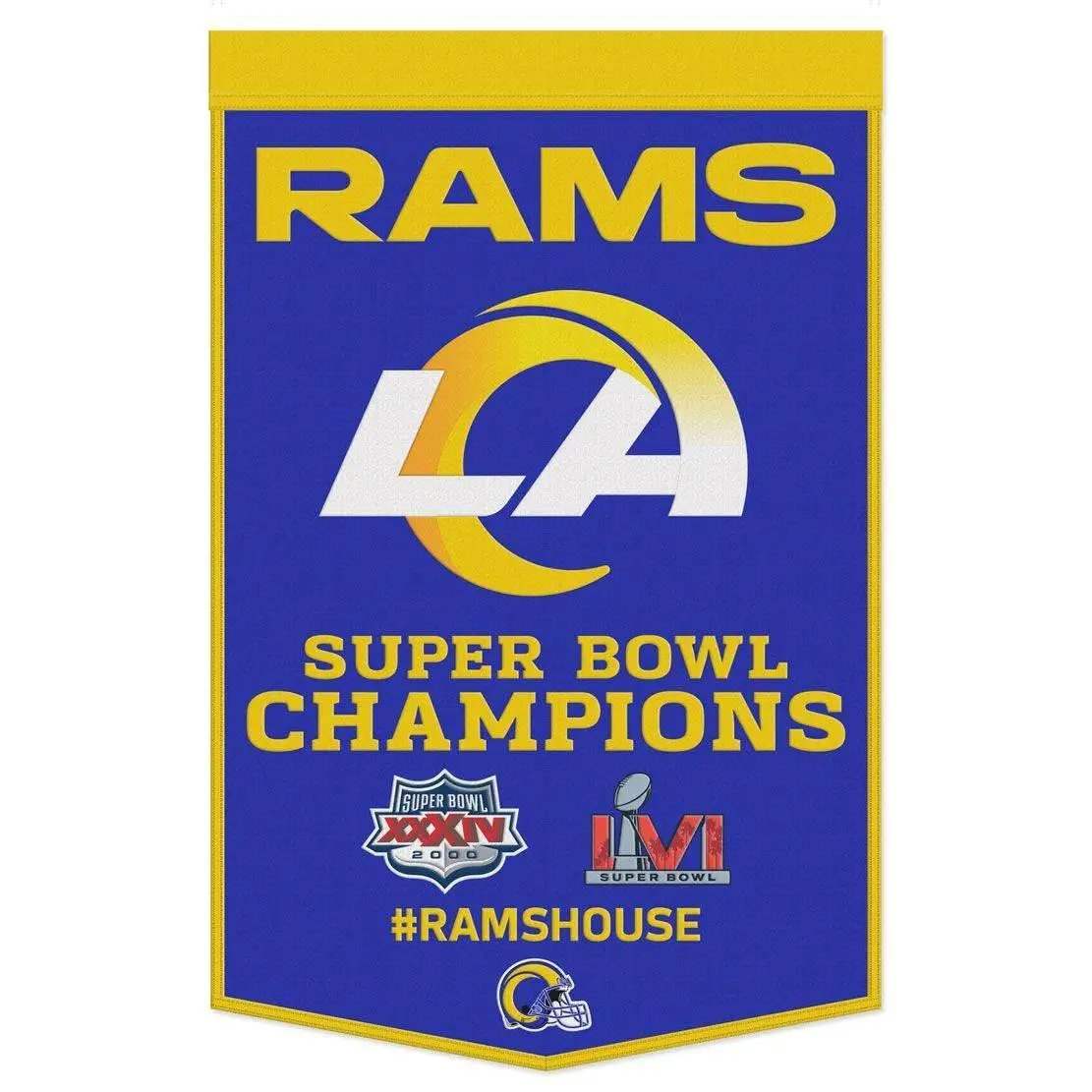 Los Angeles Rams Wool Banner 24x38 Dynasty Champ Design