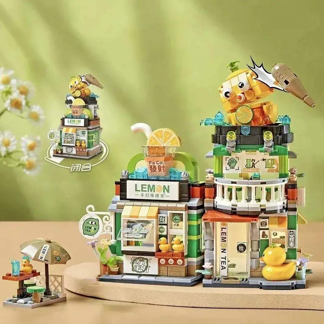 Realistic Street View Building Blocks Izakaya Takoyaki Shop Miniatures - Image 12