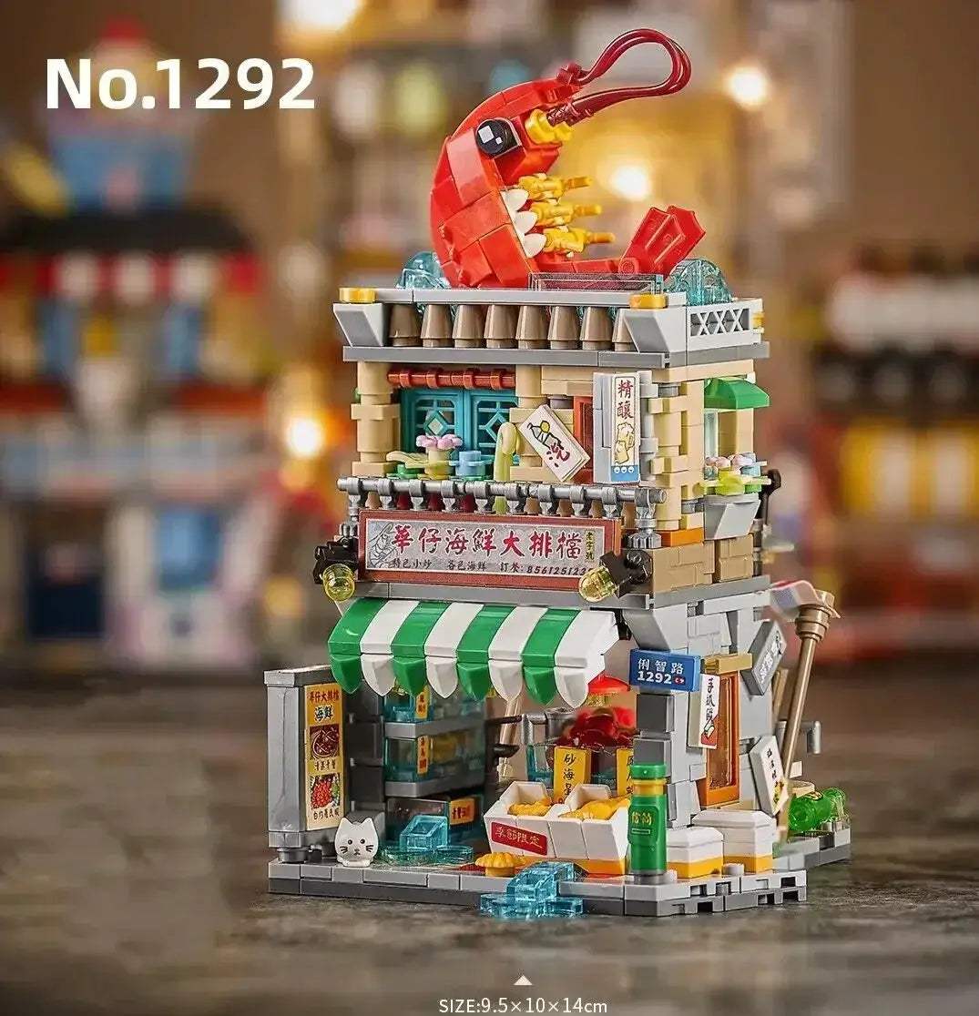 Realistic Street View Building Blocks Izakaya Takoyaki Shop Miniatures - Image 13