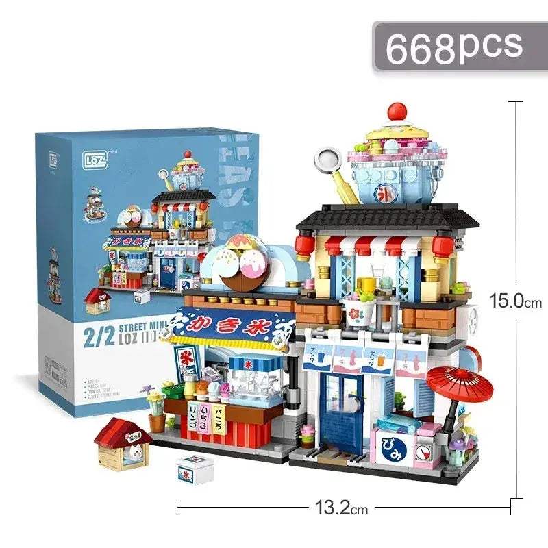 Realistic Street View Building Blocks Izakaya Takoyaki Shop Miniatures - Image 14