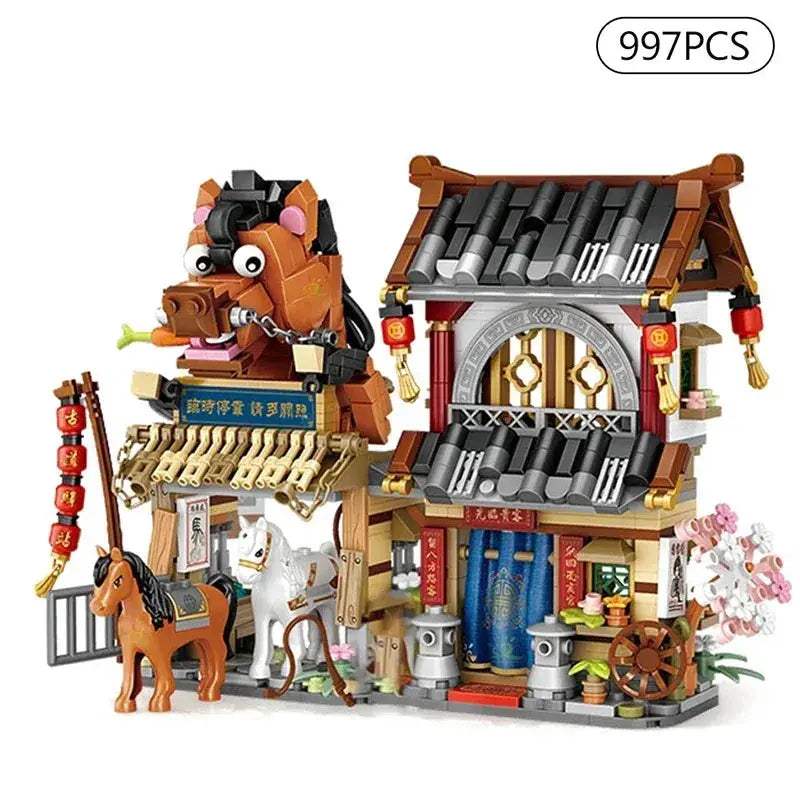 Realistic Street View Building Blocks Izakaya Takoyaki Shop Miniatures - Image 16