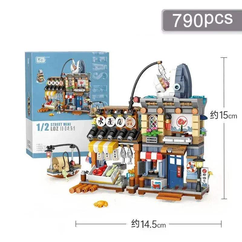 Realistic Street View Building Blocks Izakaya Takoyaki Shop Miniatures - Image 19