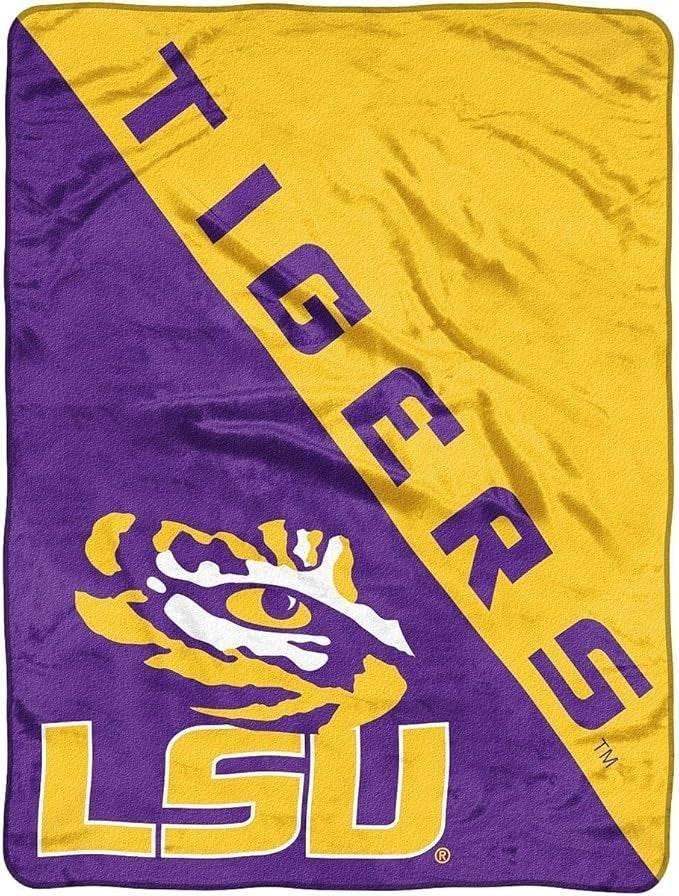 LSU Tigers Micro Raschel Blanket 46x60 Halftone Design