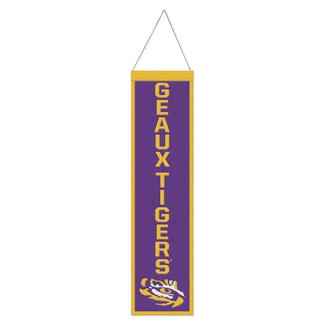 LSU Tigers Wool Banner 8x32 Heritage Slogan Design Edition