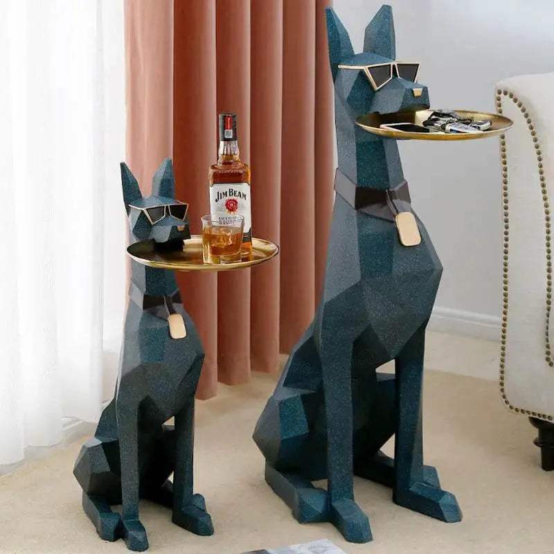 Luxurious Doberman Figurine Side Table Oversized Living Room - Image 5