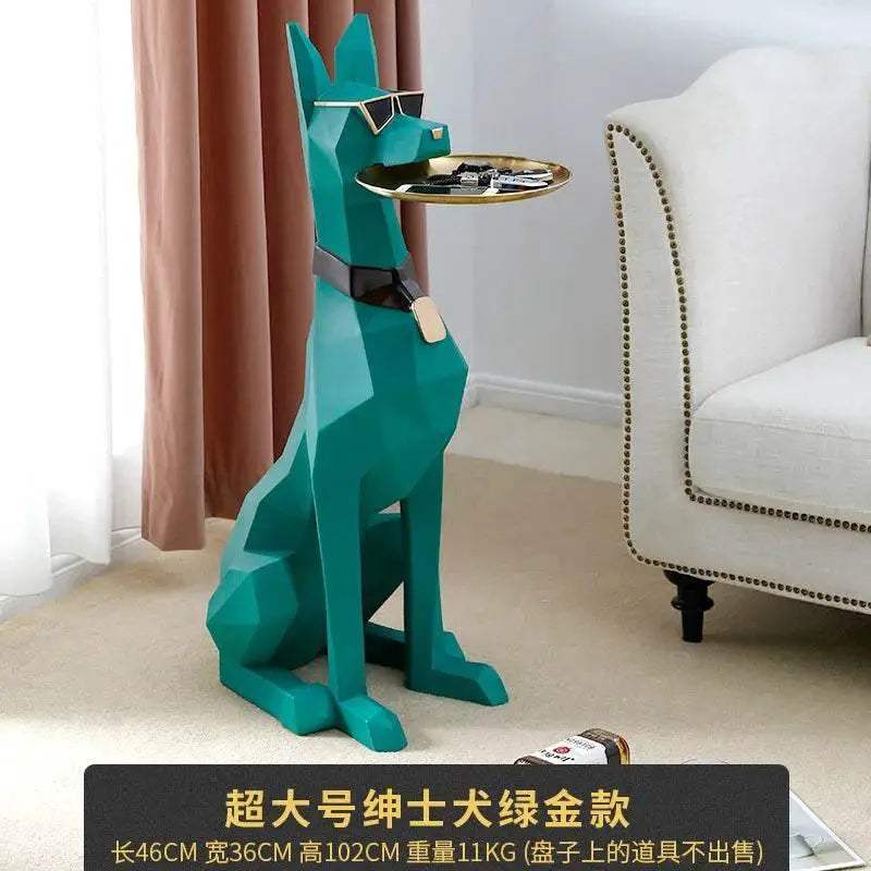 Luxurious Doberman Figurine Side Table Oversized Living Room - Image 6