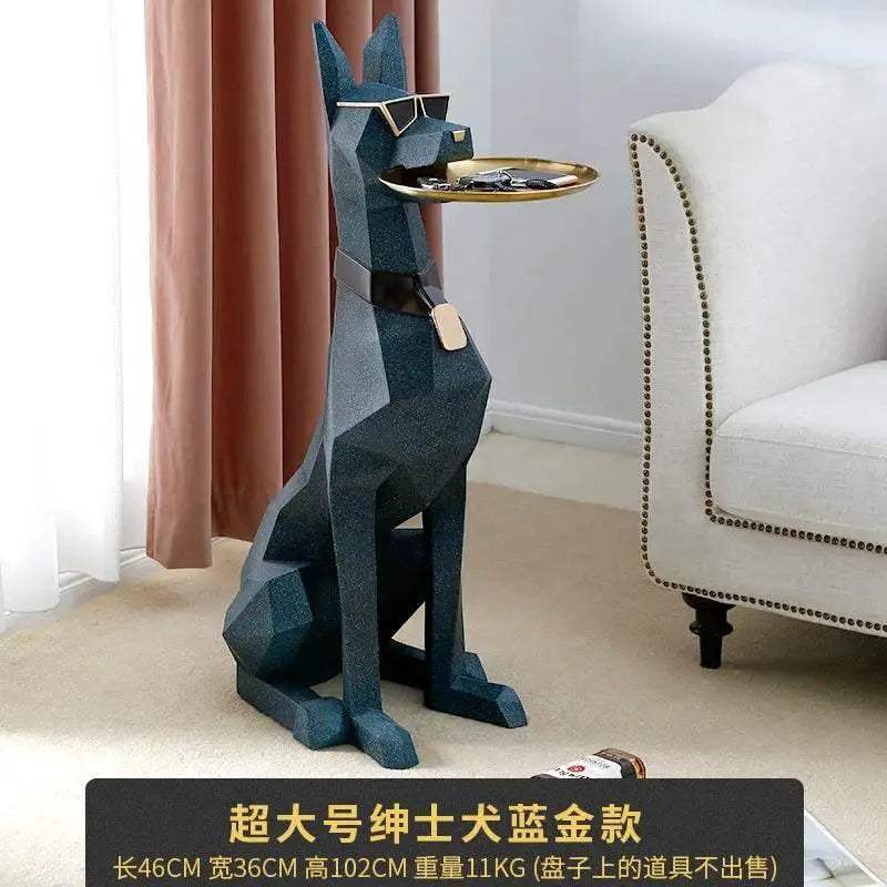Luxurious Doberman Figurine Side Table Oversized Living Room - Image 8