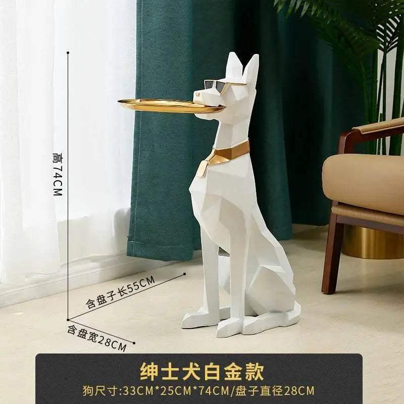 Luxurious Doberman Figurine Side Table Oversized Living Room - Image 9
