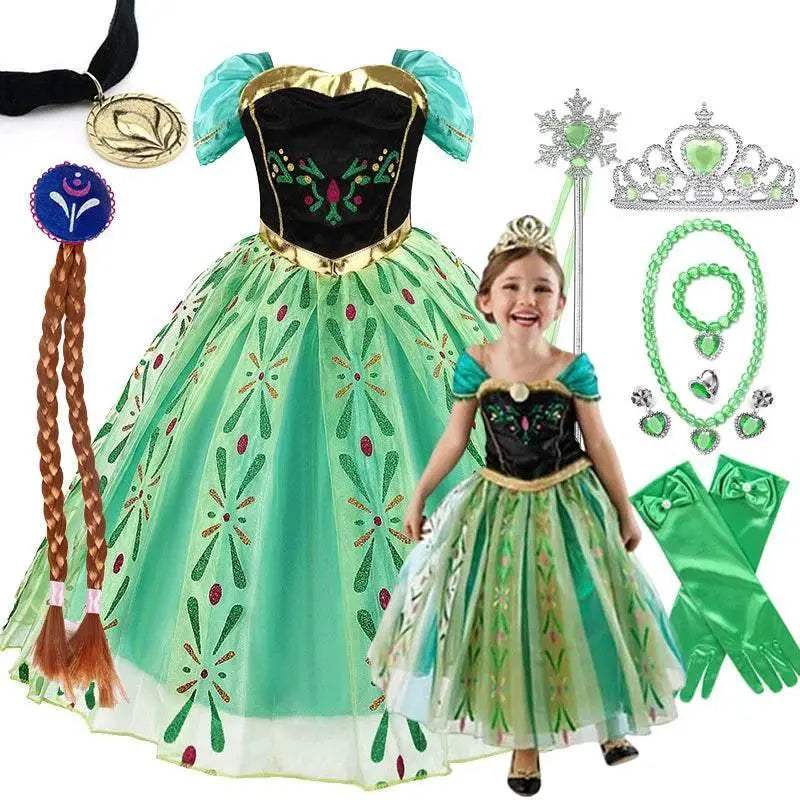 Magical Disney Frozen Princess Dress Lace Trim For Girls - Image 8