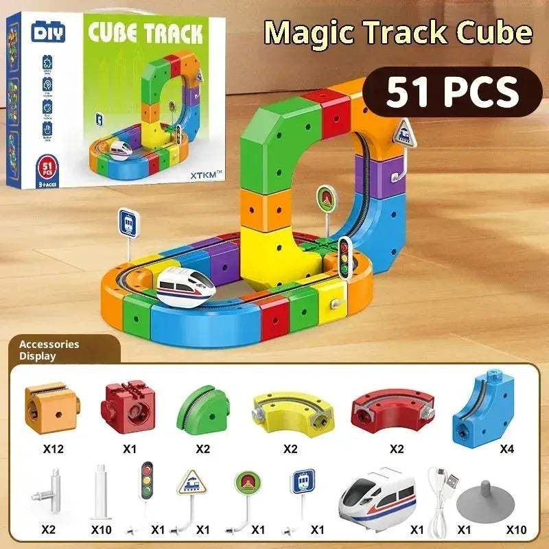 Magnetic Track Set With 100 Pieces AntiGravity Vehicles STEM Toy - Image 7