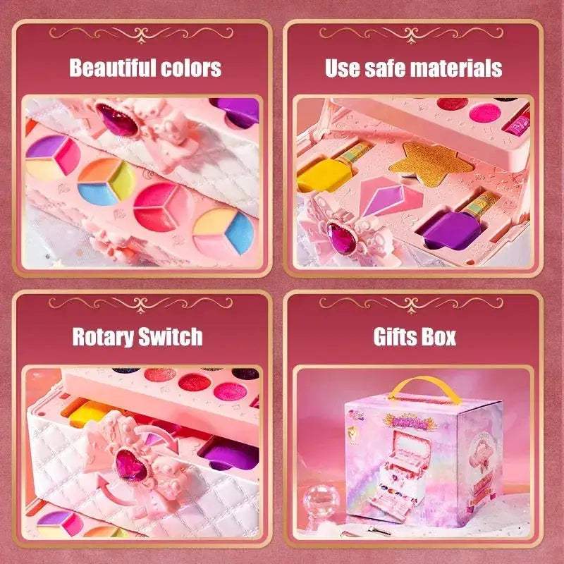 Kids Makeup Toy Set Princess Suitcase Non Toxic For Girls - Image 5