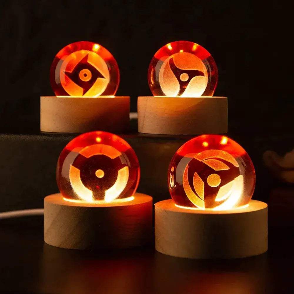 Mangekyo Sharingan Crystal Ball Set 7 PCS With LED Light Base, Naruto Shippuden Anime Figurines Night Lamps - Image 8