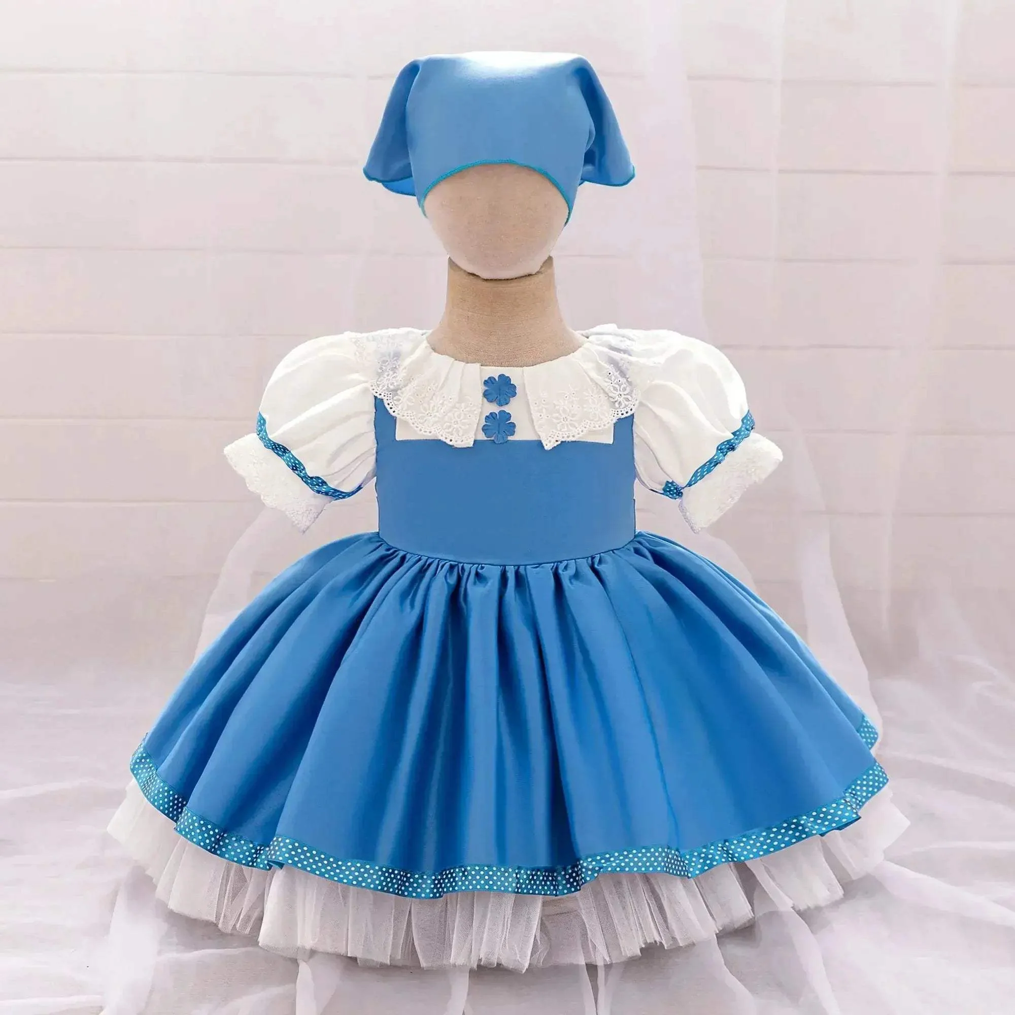 Masha And Bear Maid Costume With Bow For Baby Girls Party - Image 6