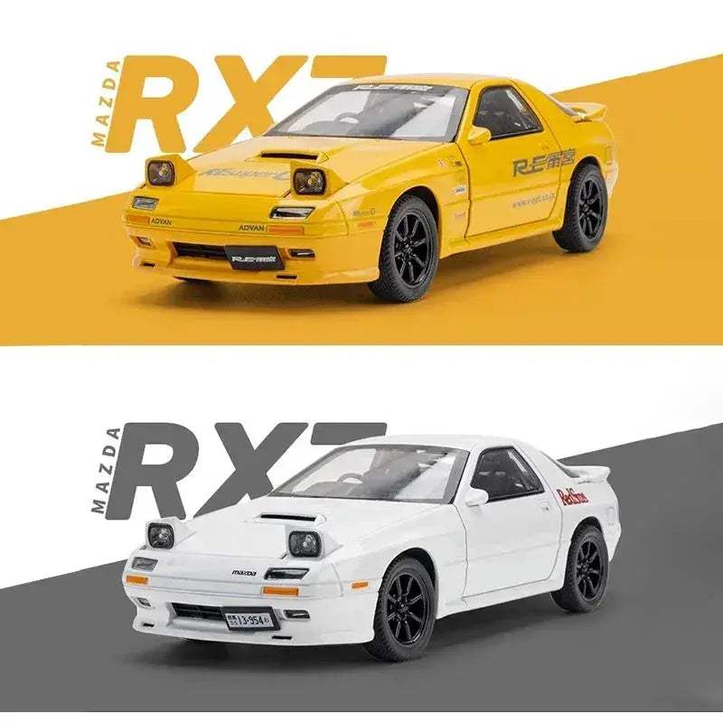 Mazda RX7 Diecast Alloy Model Car Sound and Light for Adults