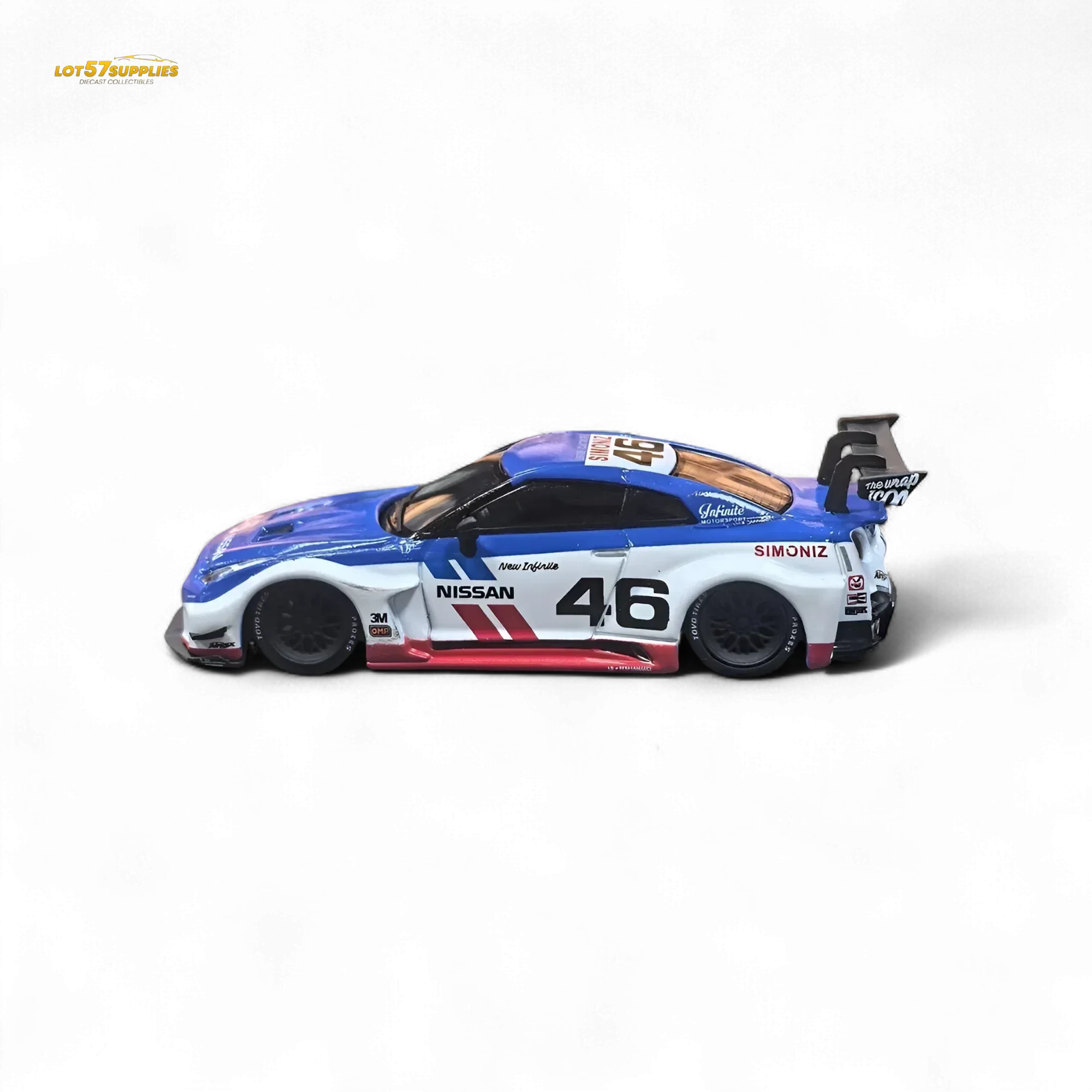 MC LB GTR R35 GT - BRE White Blue Top Livery 1:64 - Image 2
