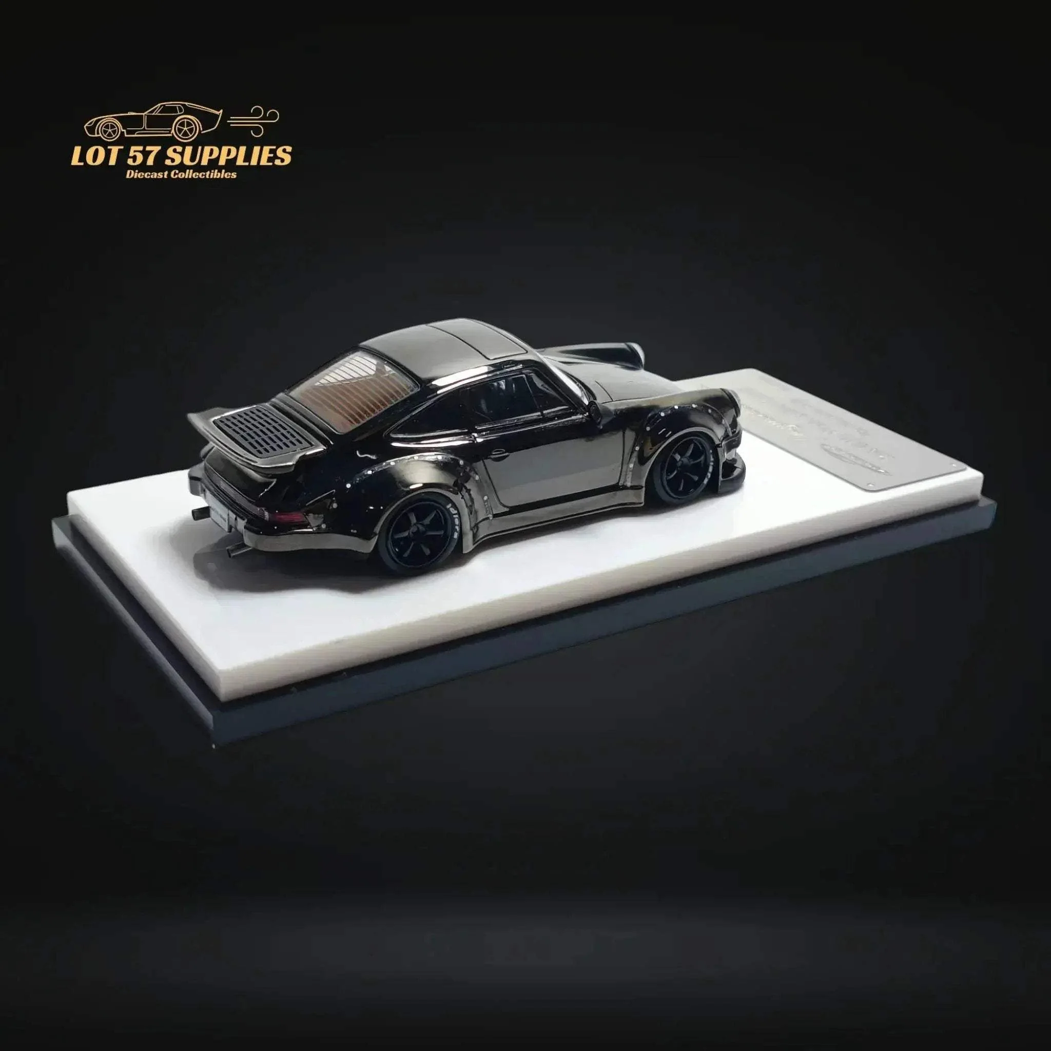 MC Porsche RWB 930 Chrome Gunmetal Gray 1:64 - Image 3