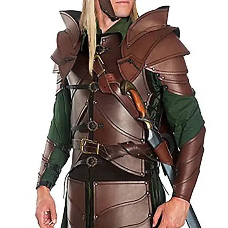 Medieval Knight Double Shoulder Armor PU Leather Pauldrons