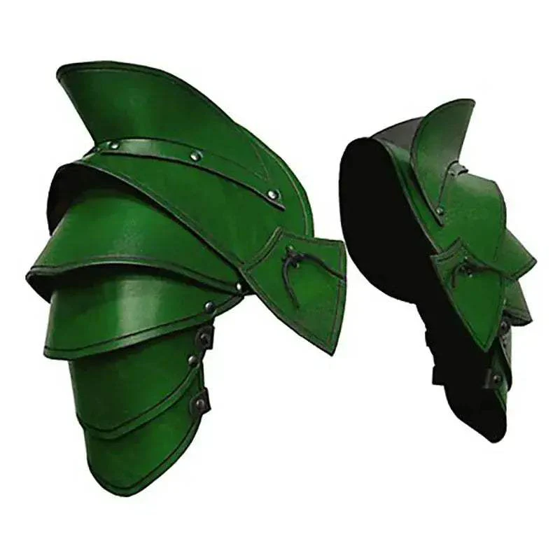 Medieval Knight Double Shoulder Armor PU Leather Pauldrons - Image 6