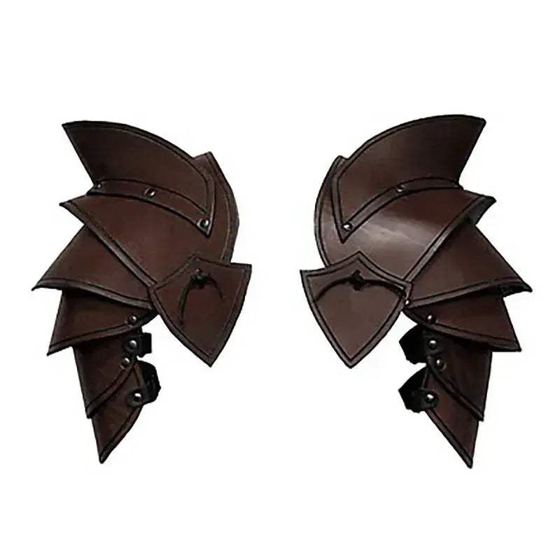 Medieval Knight Double Shoulder Armor PU Leather Pauldrons - Image 7