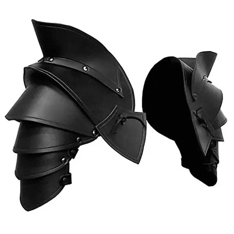 Medieval Knight Double Shoulder Armor PU Leather Pauldrons - Image 8