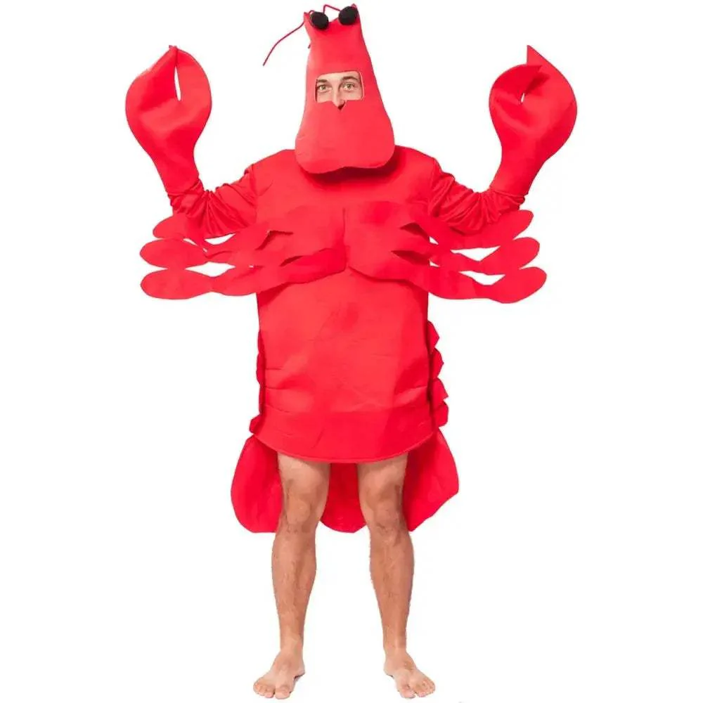 Adult Lobster Costume Cosplay Red Crayfish Outfit for Halloween