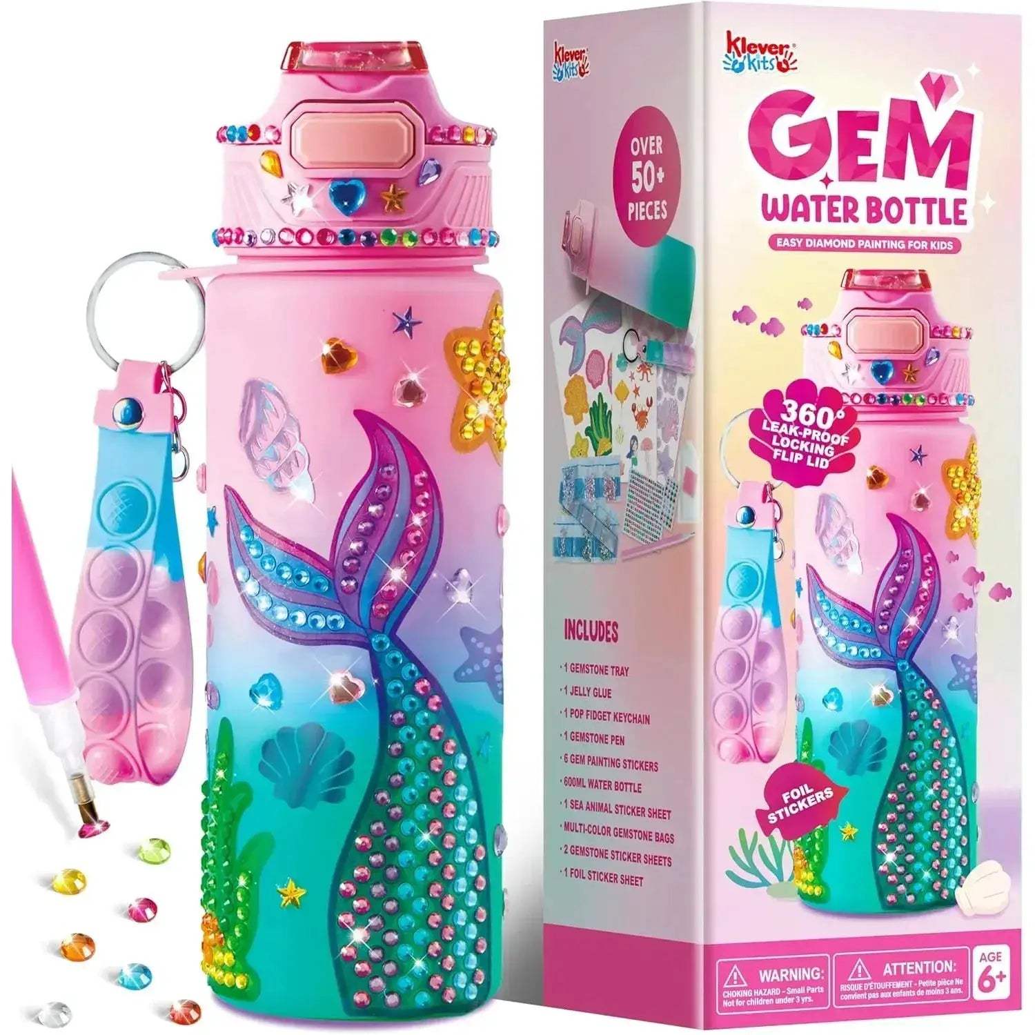 Mermaid Water Bottle Decorating Kit For Girls DIY Gems - Image 7