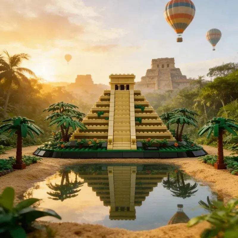 Mexico Mayan Pyramid 1346-Piece Building Blocks Puzzle Kit For Kids - Image 4