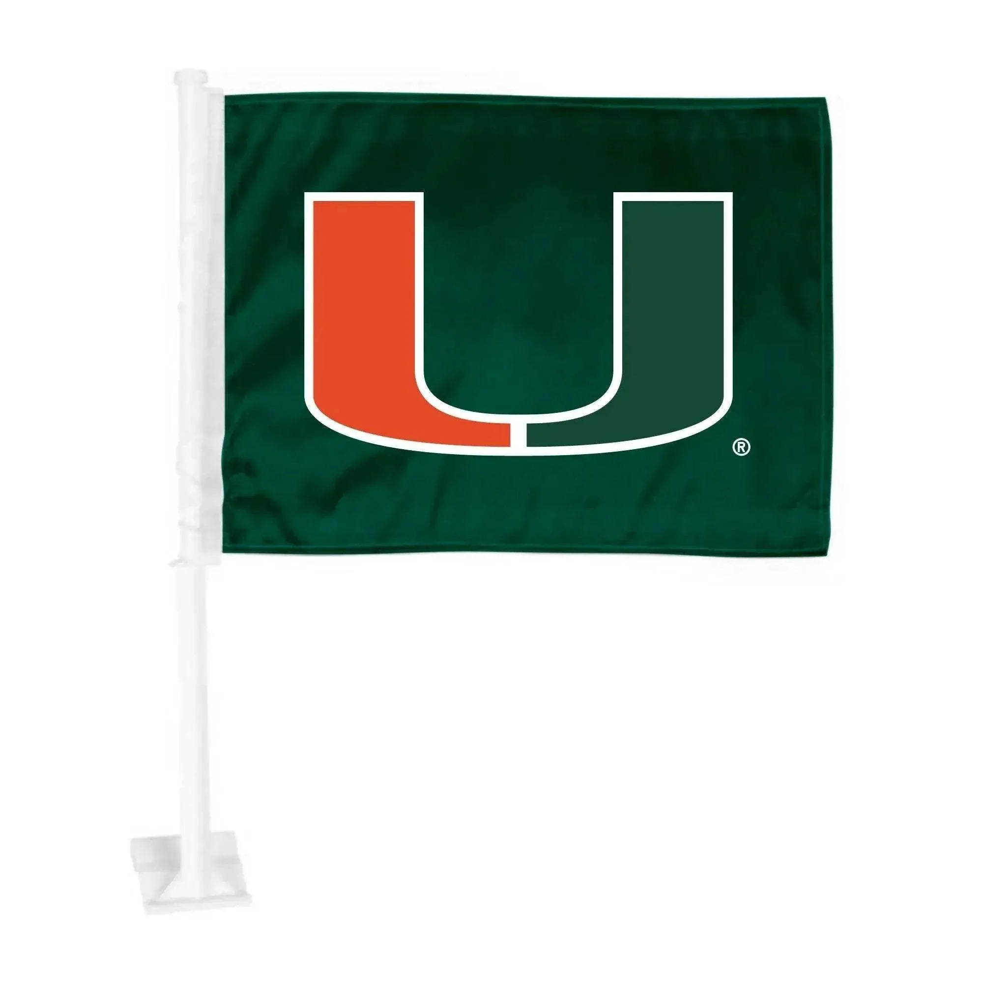 Miami Hurricanes Car Flag Primary Logo Nylon Clip On