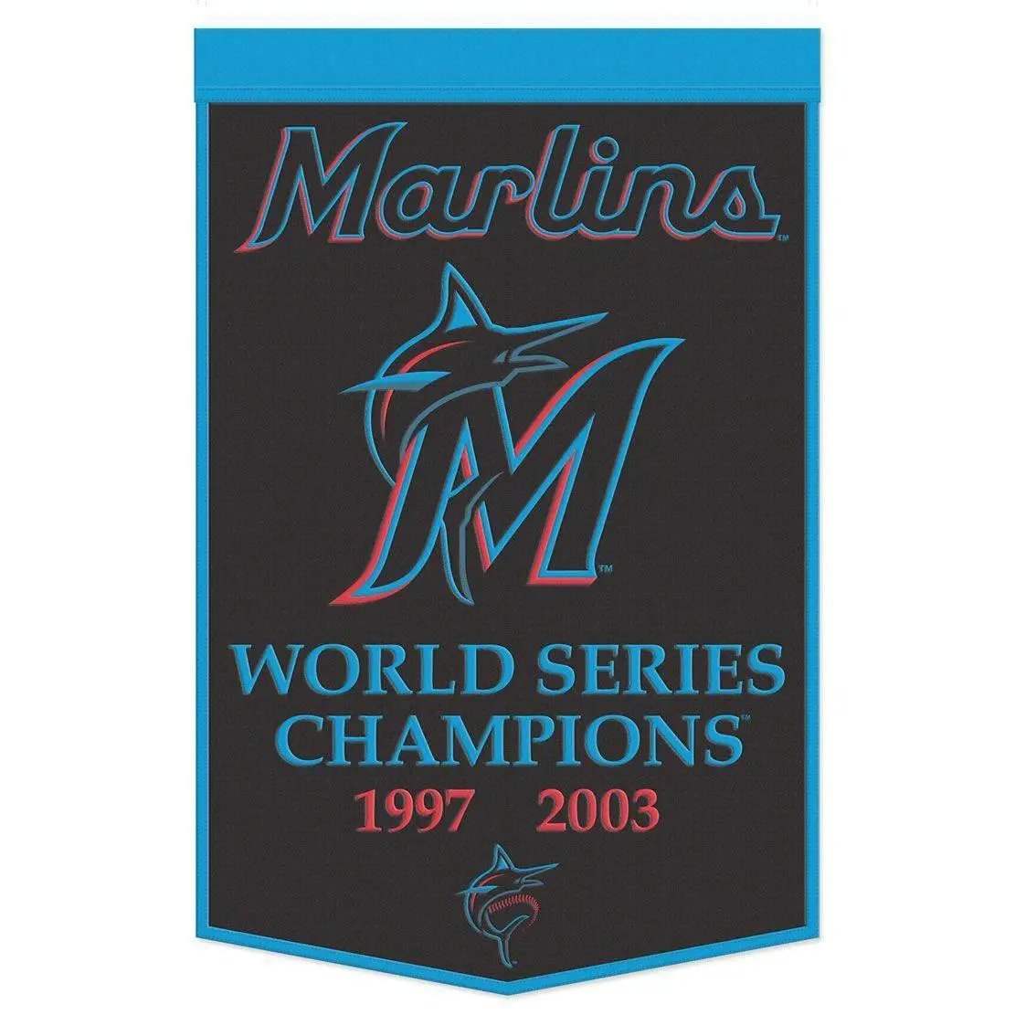 Miami Marlins Wool Banner 24x38 Dynasty Champ Design