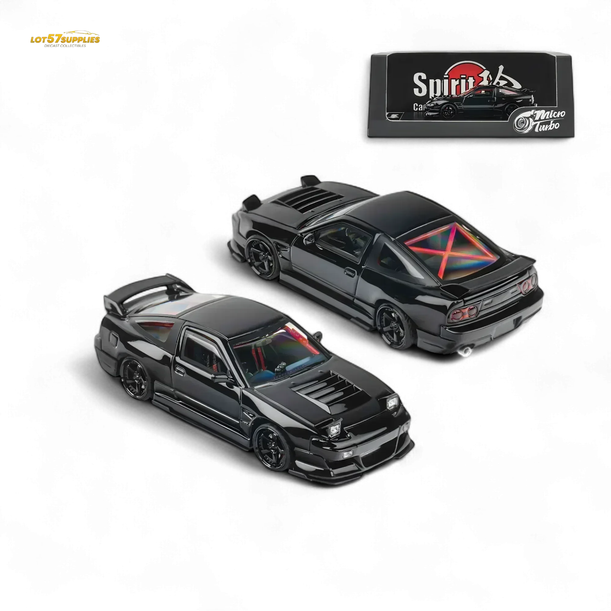 MicroTurbo 180SX Type X Metallic Black MIYABI 1:64