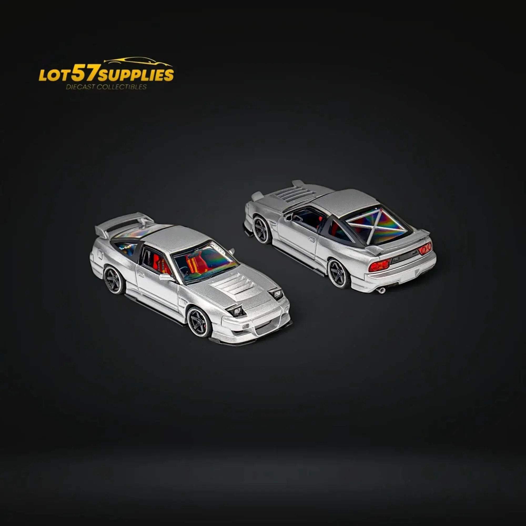 MicroTurbo Nissan 180SX Miyabi Metallic Silver 1:64 - Image 2