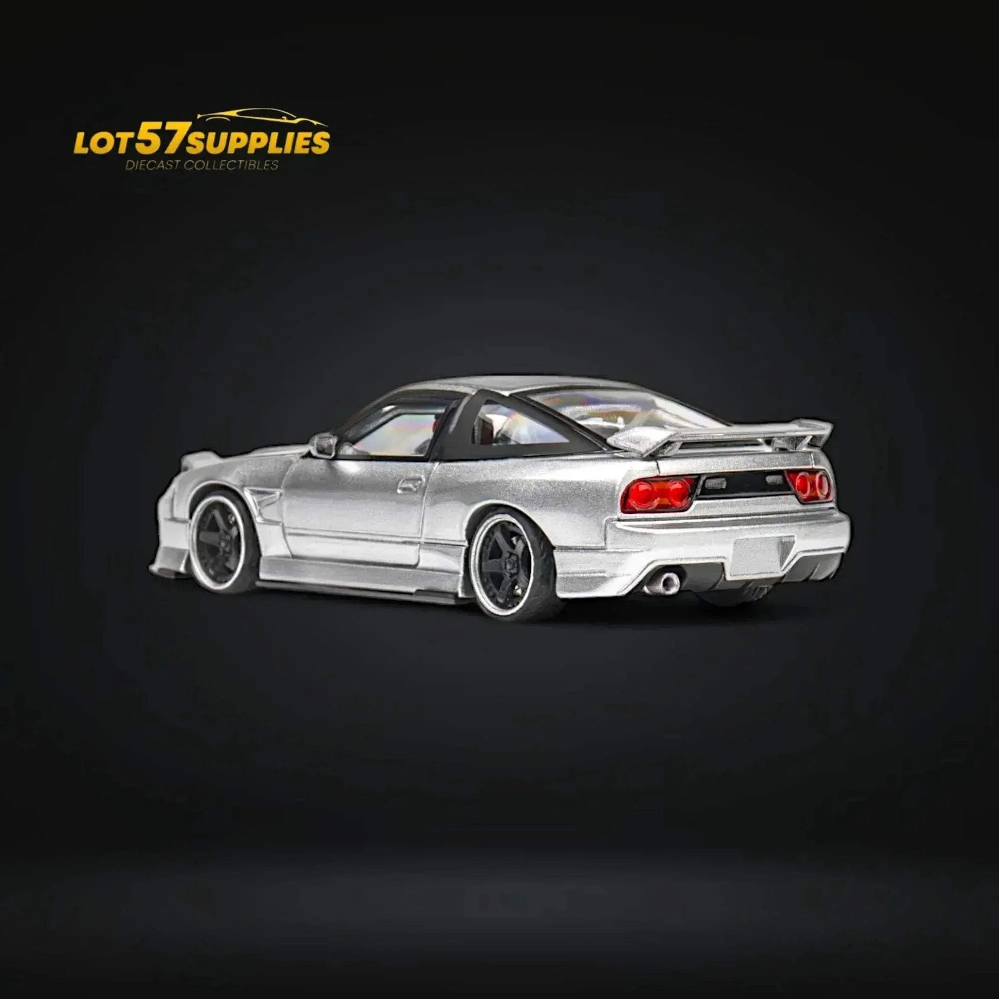 MicroTurbo Nissan 180SX Miyabi Metallic Silver 1:64 - Image 4